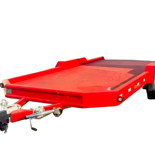 3 ton dubbelassige dieplader met lang dek en oprit